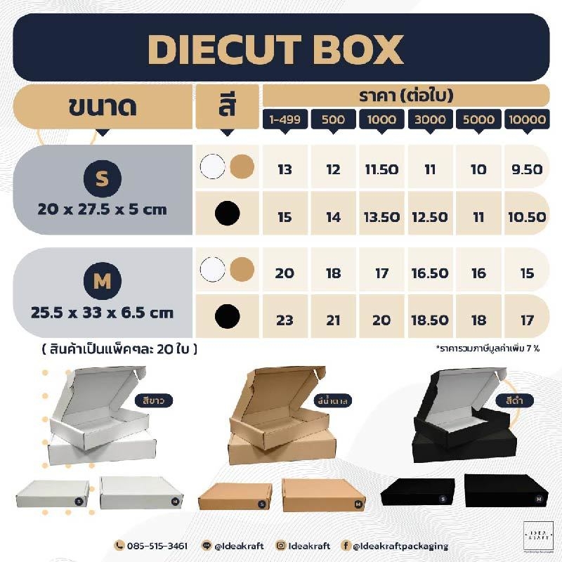ขนาด สี ราคา กล่องไดคัทหูช้าง The Basic Box 7 สี 6 ไซซ์ (2)