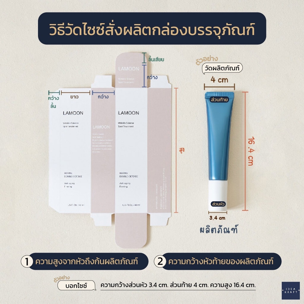 วิธีวัดไซซ์สั่งผลิตกล่องบรรจุภัณฑ์